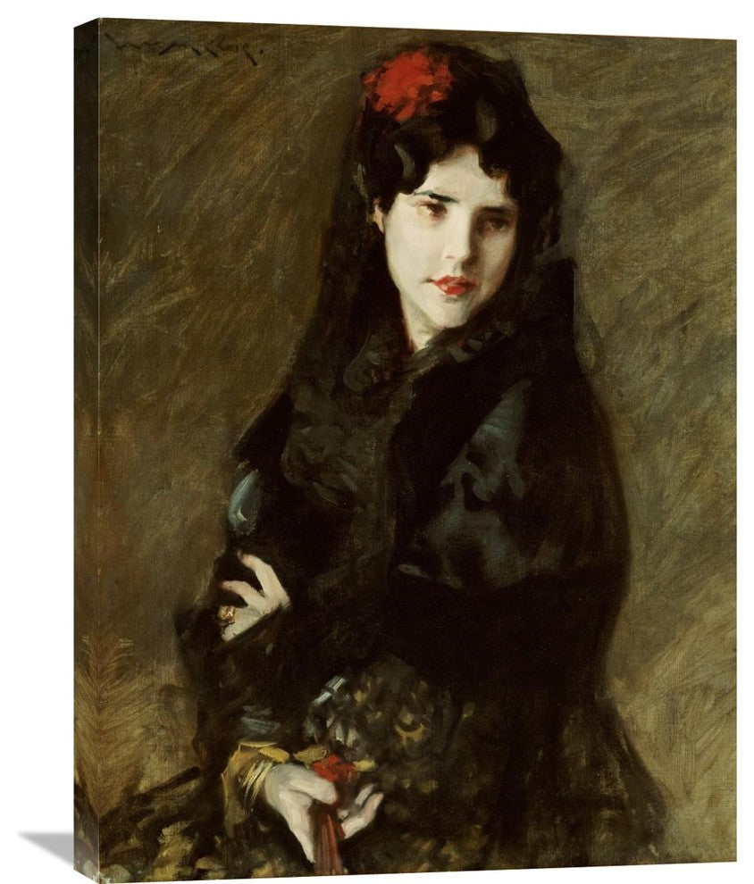 "Mrs. Chase In Spanish Costume" Canvas Giclee by William Merritt Chase, 23"x30"