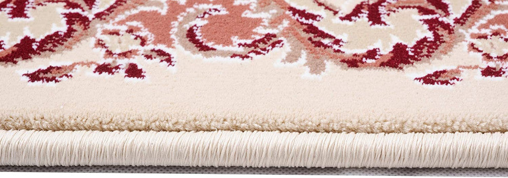 8" x 11" Cream Rose Traditional Pattern Area Rug
