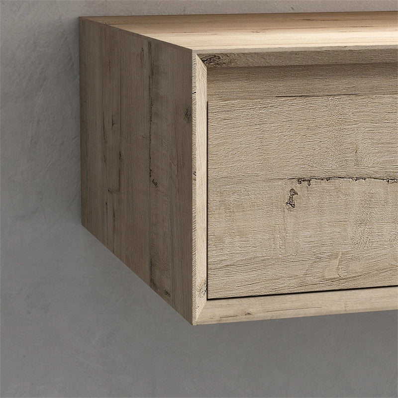 Alysa 48'' Floating Vanity, Acrylic Sink, Light White Oak