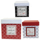 Home Decor Red White & Black Nesting Boxes Paper Decorative Storage 12120A