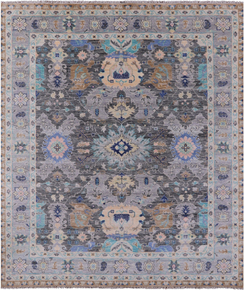 8' 2" X 9' 10" Turkish Oushak Hand Knotted Wool Rug - Q15388