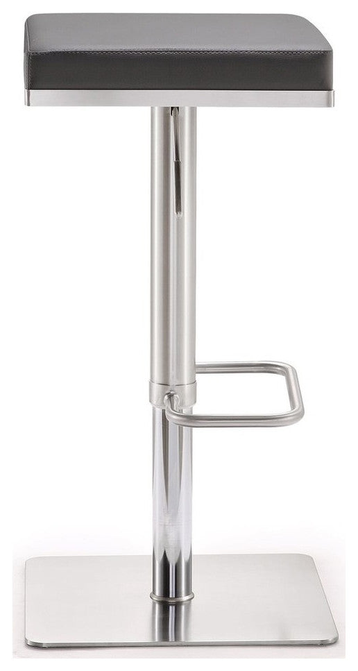 Bari Grey Stainless Steel Adjustable Barstool
