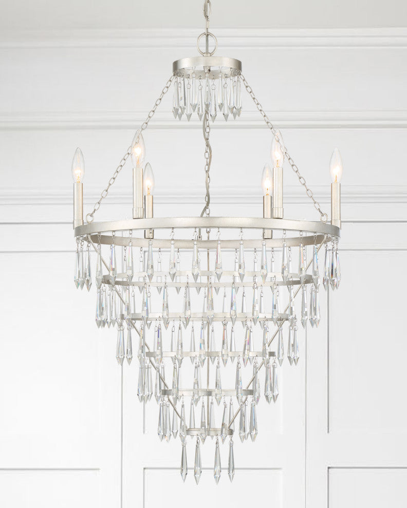 Crystorama Lighting Group LUC-A9066 Lucille 6 Light 24"W Crystal - Antique