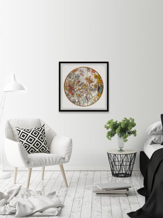 "Celestial Map" Framed Painting Print, 32x32