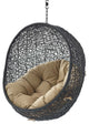 Swing Lounge Chair, Black Brown, Outdoor Patio Balcony Cafe Bistro Garden