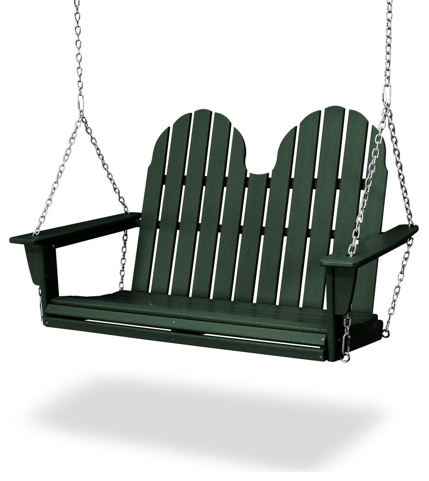 POLYWOOD Vineyard Adirondack 48" Swing, Green