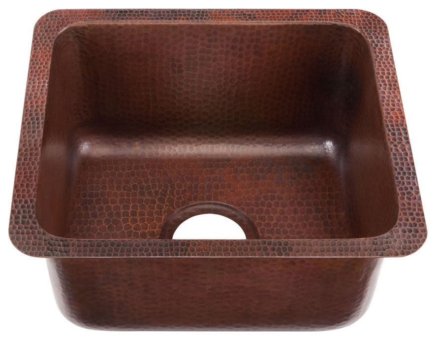 Thompson Traders KPU-1715 Rivera 17" Single Basin Bar Sink for - Black Copper