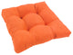 19" Squared Microsuede Tufted Dining Chair Cushion, Tangerine Dream