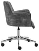 Sunny Pro Office Chair, Gray Velvet With Chrome Base