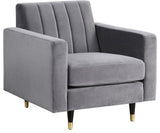 Lola Velvet Upholstered Chair, Gray