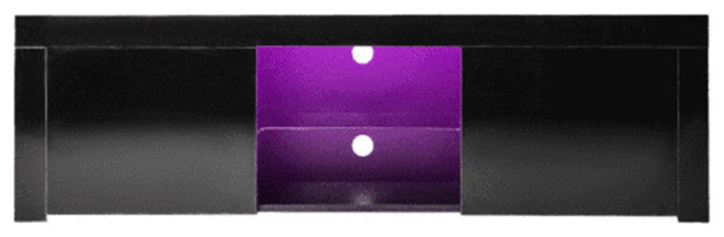 Black morden TV Stand with LED Lights high glossy front TV Cabinet