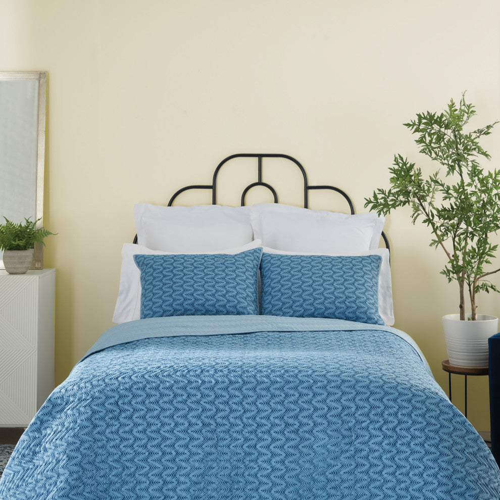 Nourison DSQ01 Bedding, Indigo, 3 Pc Set
