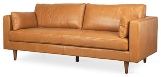 Elton 87.8Lx37.8Wx34.6H Tan Leather Sofa