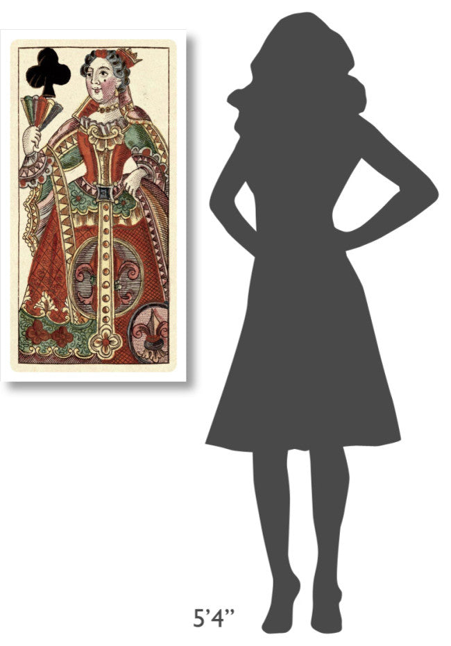 "Queen of Clubs (Bauern Hochzeit Deck)" Paper Art, 20"x38"