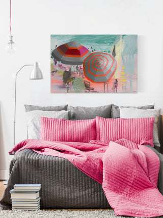 "Beachy Scene" Painting Print on Wrapped Canvas, 36"x24"