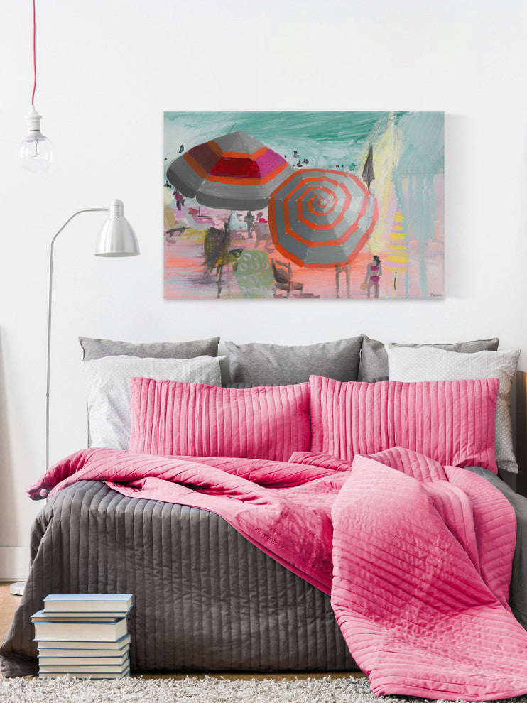 "Beachy Scene" Painting Print on Wrapped Canvas, 36"x24"