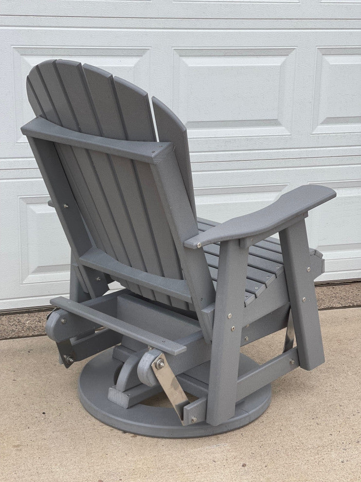 Phat Tommy Outdoor Swivel Glider Chair - Adirondack Glider Chair, Gray