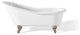 Cheviot Products Slipper Cast Iron Bathtub With Rolled Rim, Brushed Nickel
