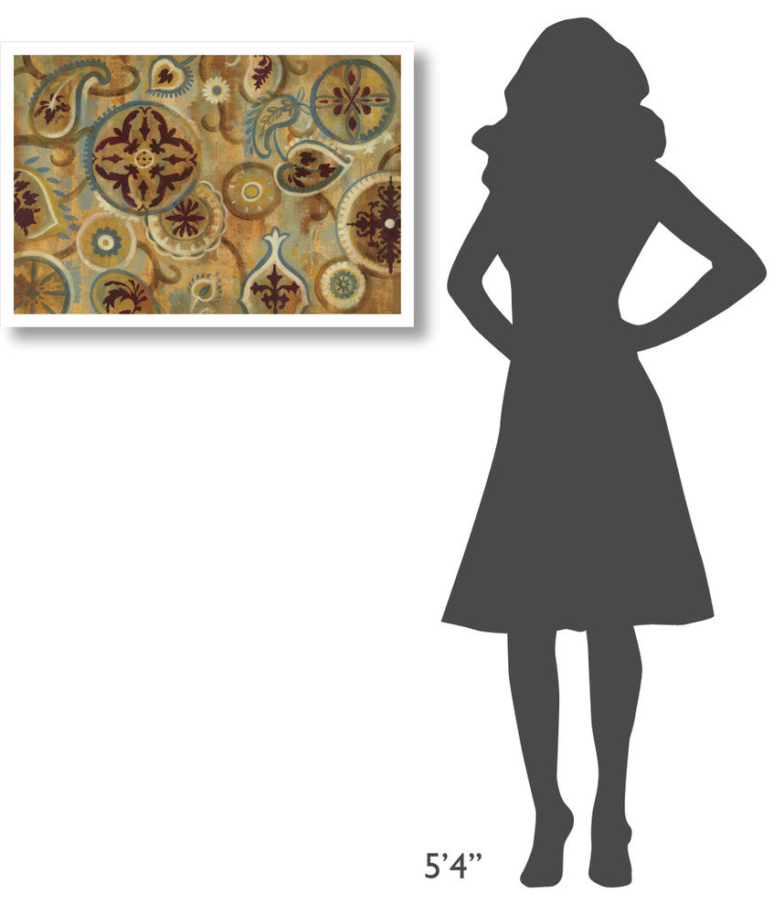 "Burnt Paisley and Mandalas" Digital Paper Print by Silvia Vassileva, 32"x22"