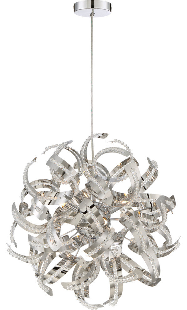Quoizel RBN2817CRC Five Light Pendant Ribbons Crystal Chrome