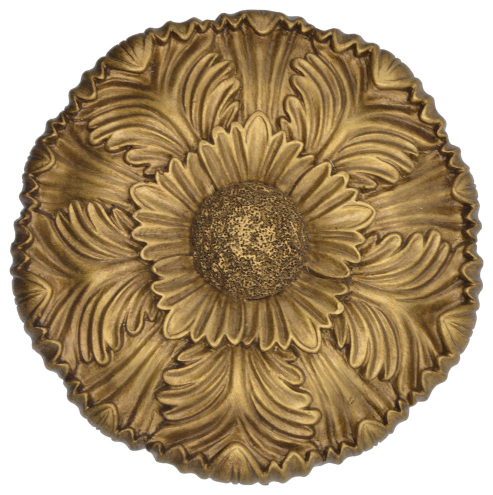 Large Dahlia Medallion Drapery Holdback, Renaissance Gold