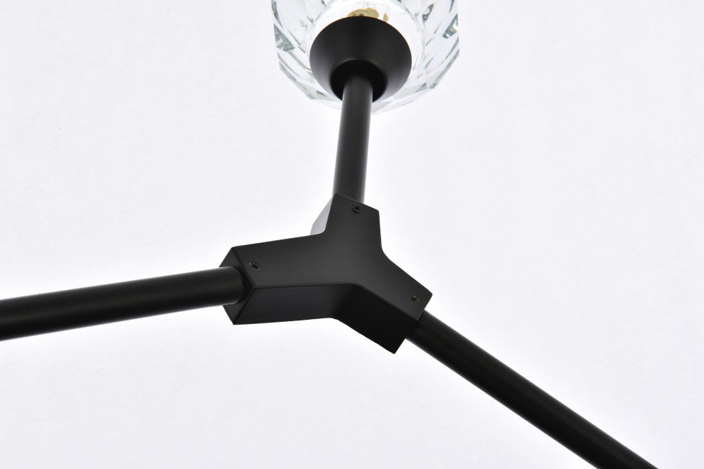 10 Light Pendant, Black