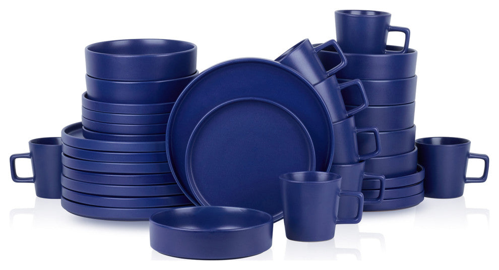 Stone Lain Cleo Stoneware 32 Piece Dinnerware Set, Blue