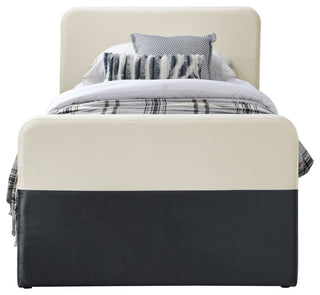 Ivy Upholstered Trundle/Storage Bed, Black, Twin, Velvet