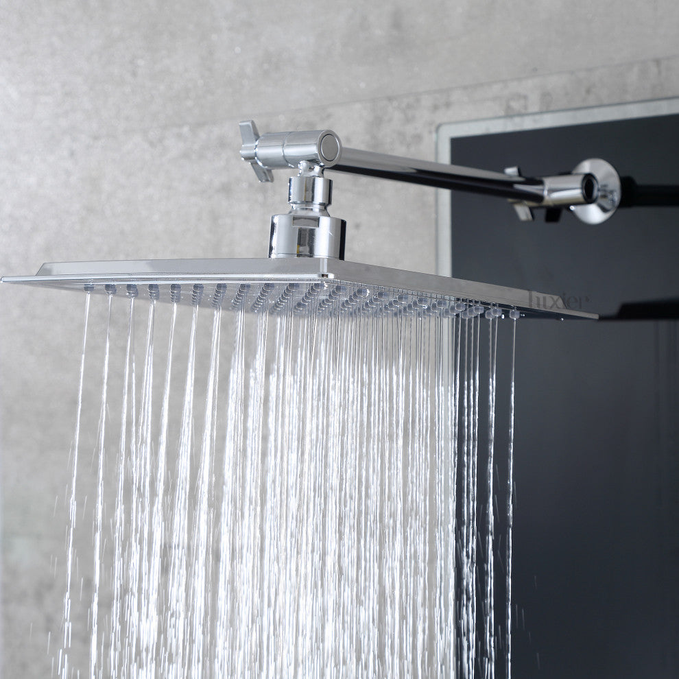 Luxier 51" 6-Jet Shower Panel With Rainfall Shower Head Hand Shower, Black