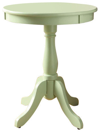Benzara BM157300 Astonishing Side Table With Round Top, Light Green