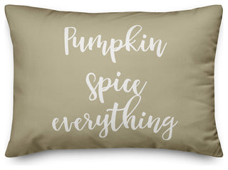 Pumpkin Spice Everything Lumbar Pillow, Beige, 14"x20"