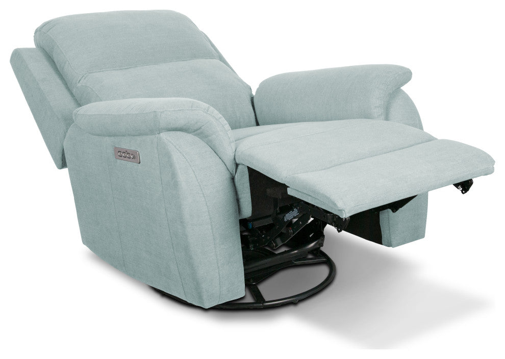 Sealy Posturepedic Ashland Motion Recliner, Adjustable Headrest, Light Blue