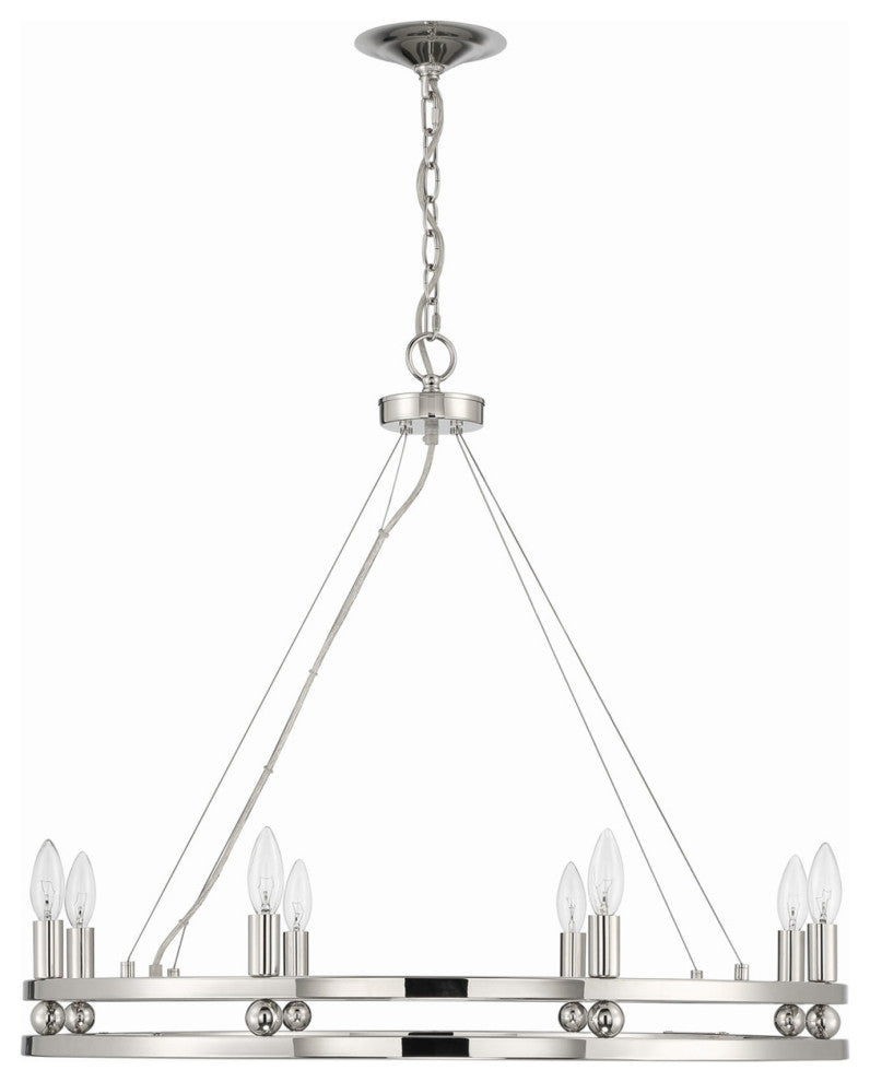 Ashland 8-Light Statement Round Nickel Chandelier
