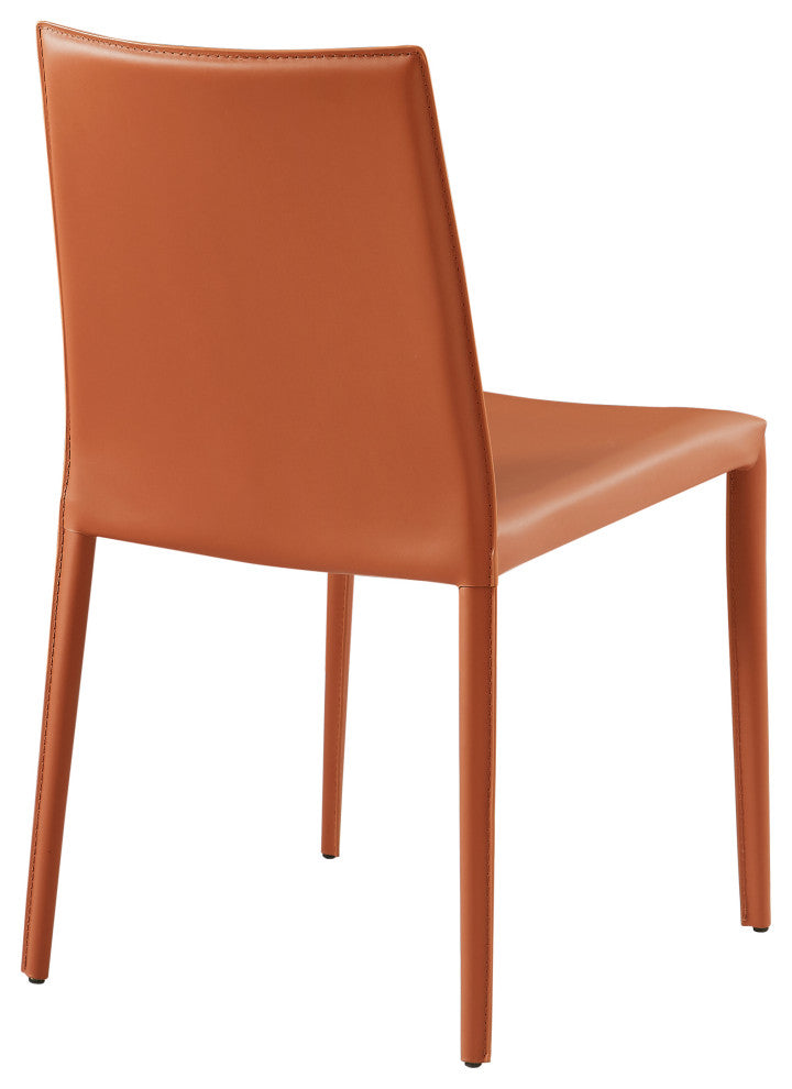 Elite Living Prima, Set of 2, Mid-Century Modern Dining Chair, Orange