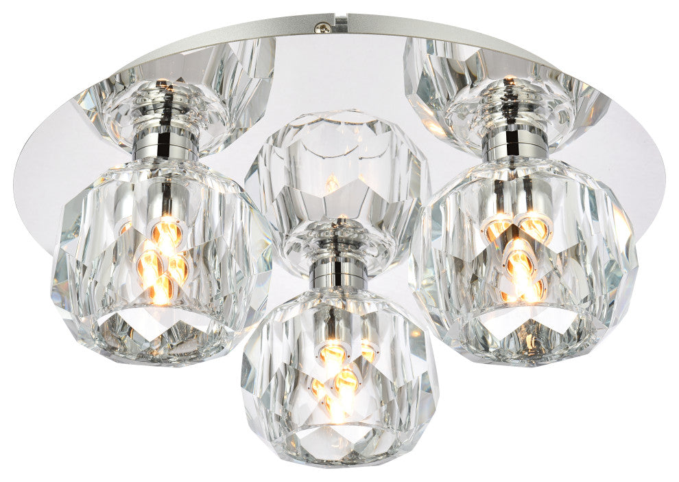 3 Light Ceiling Lamp, Chrome
