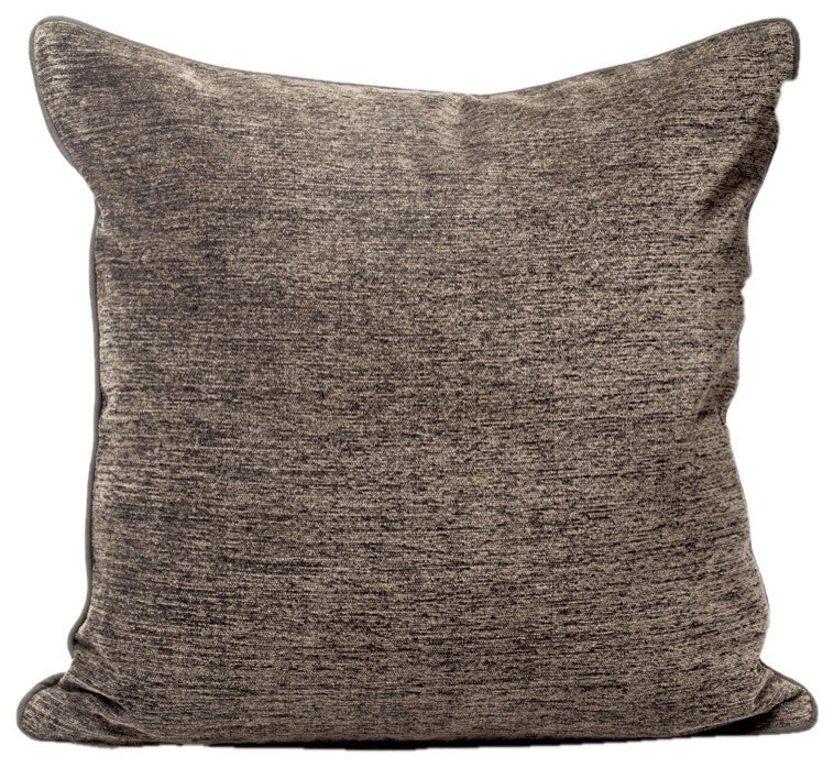Decorative Pillow Cover In Gray Chenille, 24x24