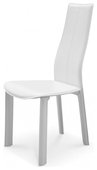 HomeRoots Modern Dining White Faux Leather Dining Chair