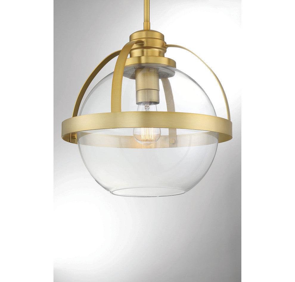 Pendleton 1-Light Pendant, Warm Brass