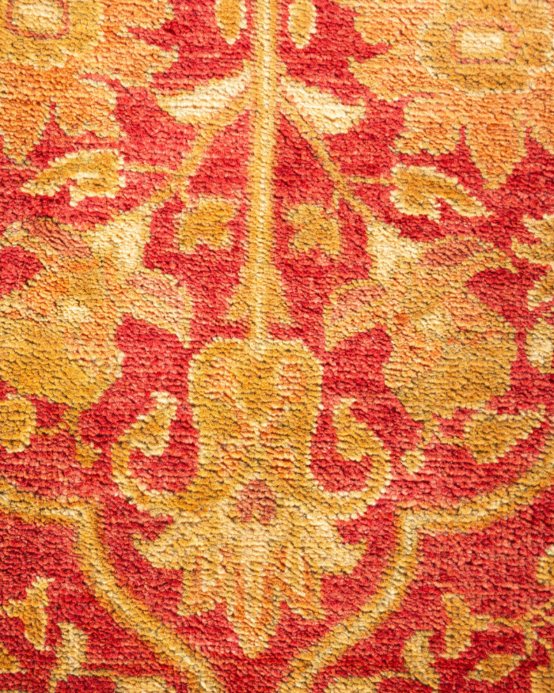 Eclectic, One-of-a-Kind Hand-Knotted Area Rug Red, 8'2"x15'5"