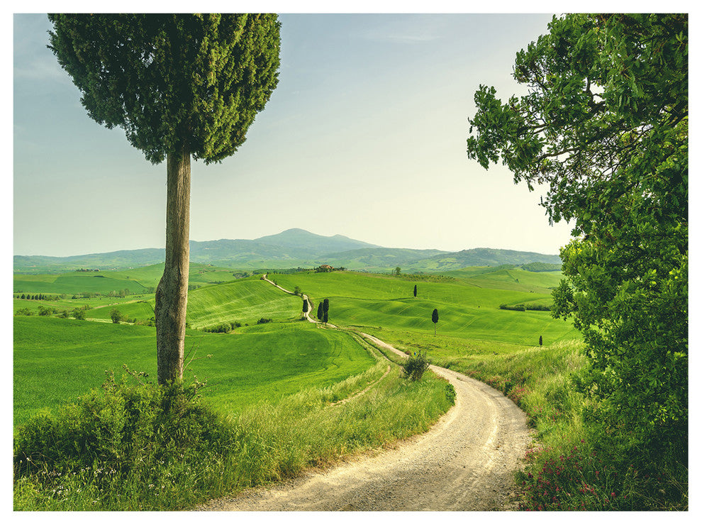 Tuscan Place in Rural Area, Landscape Canvas Art Print, 40"x30"