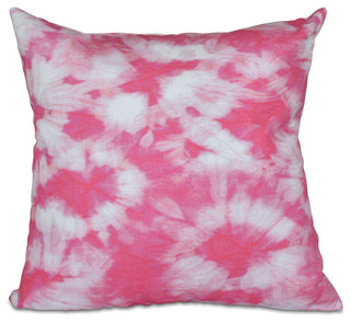 Chillax, Geometric Print Pillow, Pink, 16"x16"