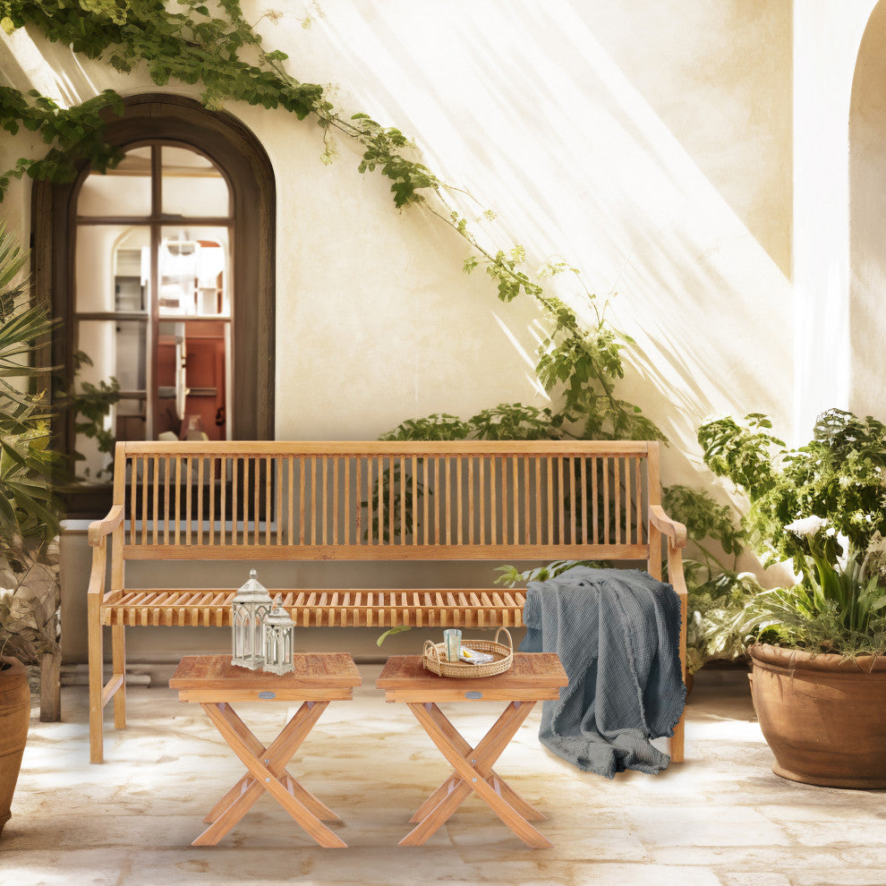 Teak Wood Titanic Folding Outdoor Patio Side Table