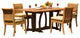 5-Piece Teak Set, 69" Warwick Table, 4 Giva Chairs, Sunbrella Cushion, Walnut