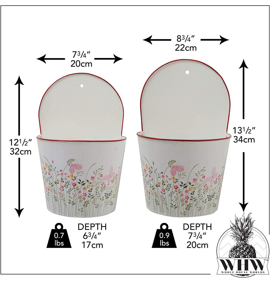 2 Piece Meadow Flowers Wall Planter Set