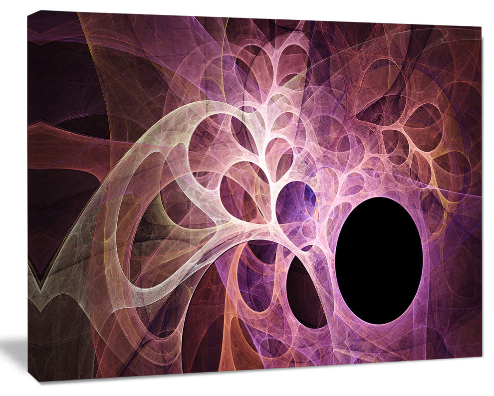 Fractal Angel Wings in Pink, Oversized Abstract Canvas Art Print, 60x40