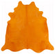 6 Ft Vibrant Orange Stenciled Cowhide Rug