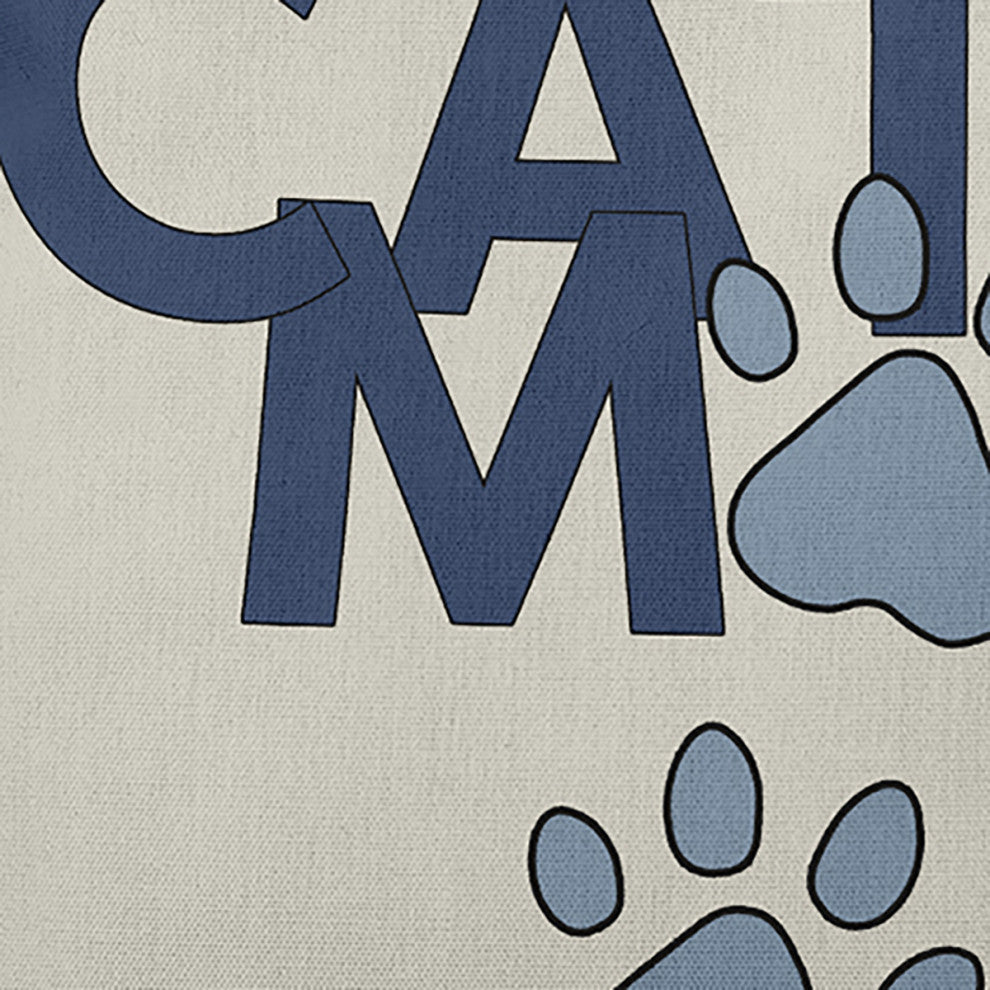 Cat Mom Polyester Indoor Pillow, Dusty Smoke Blue, 20"x20"