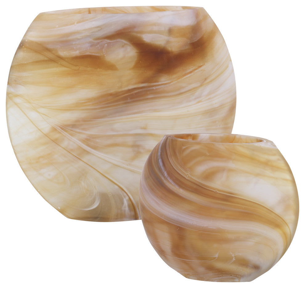 Uttermost Fusion Swirled Caramel & Ivory Vases, 2-Piece Set