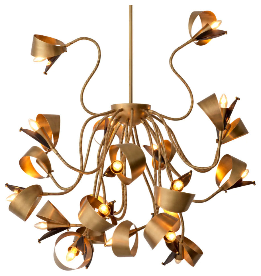 Antique Brass Chandelier, Eichholtz Corrientes