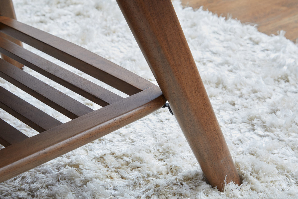Walnut Coffee Table With Shelf 43x27
